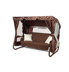 Садовые качели LetoLux Торнадо Premium (шоколад), 3-х местные, до 450кг, 215х147х170 см