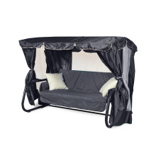 Садовые качели LetoLux Торнадо Premium (графит), 3-х местные, до 450кг, 215х147х170 см