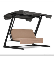 Садовые качели ПИК Афина ( каркас - гафит, тент - графит, сиденье - бежевый), 2080х1510х1750 мм, арт. pikaf002